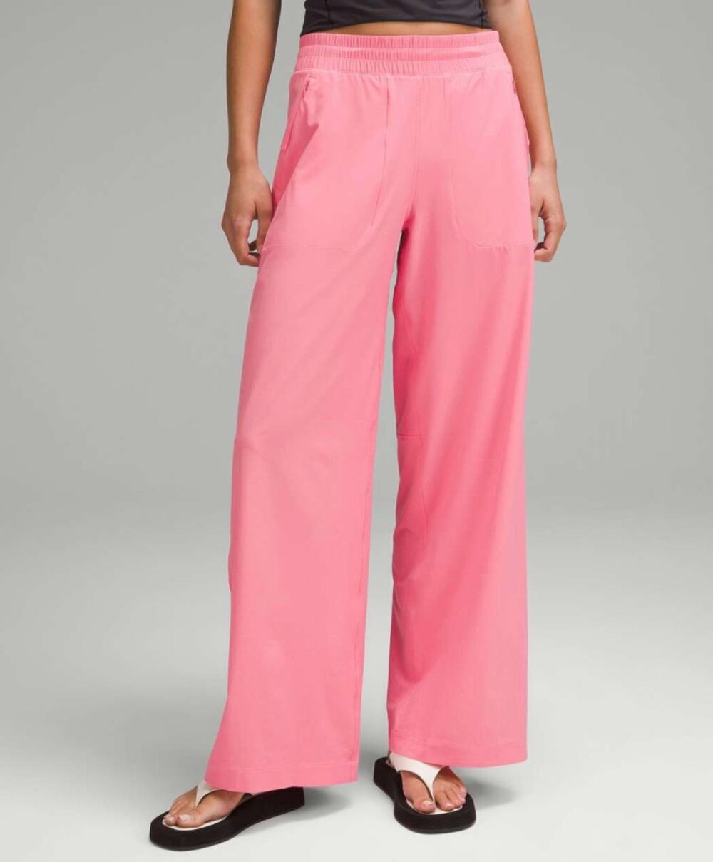 Lululemon Swift Wide-Leg Pant Women's SzZipper Pockets Mid-Rise Sakura Pink
